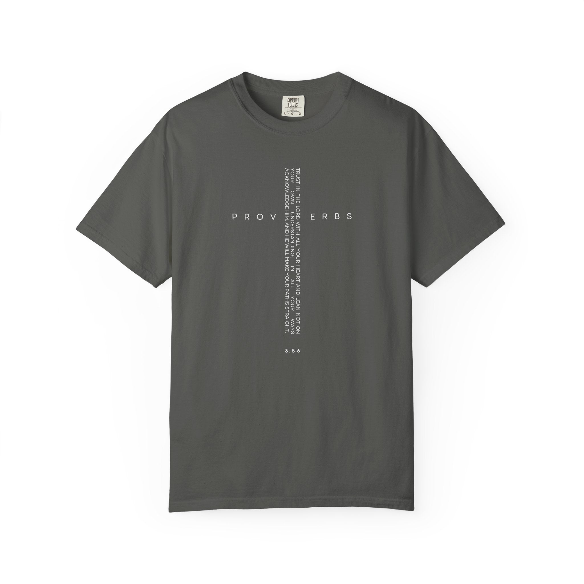 Proverbs Vertical Verse T-Shirt — Minimal Bible Scripture Tee