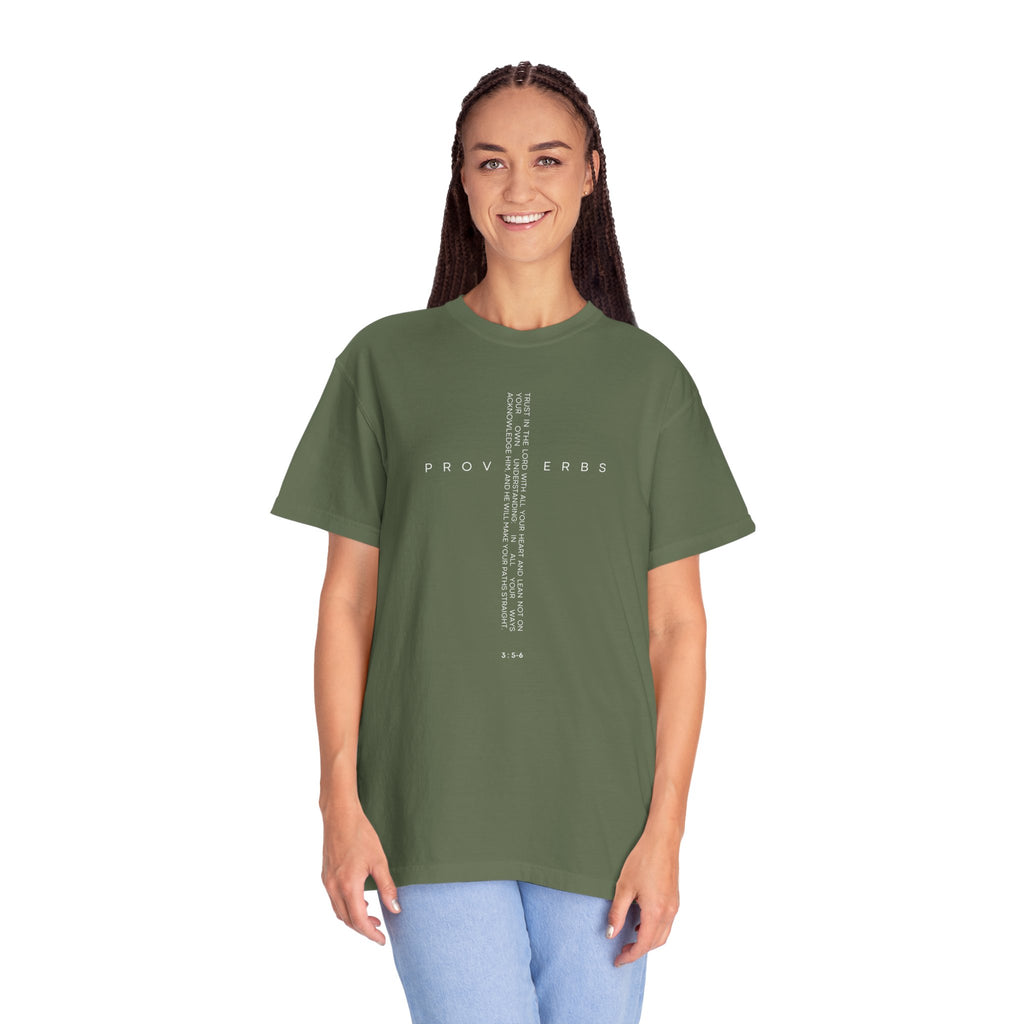 Proverbs Vertical Verse T-Shirt — Minimal Bible Scripture Tee