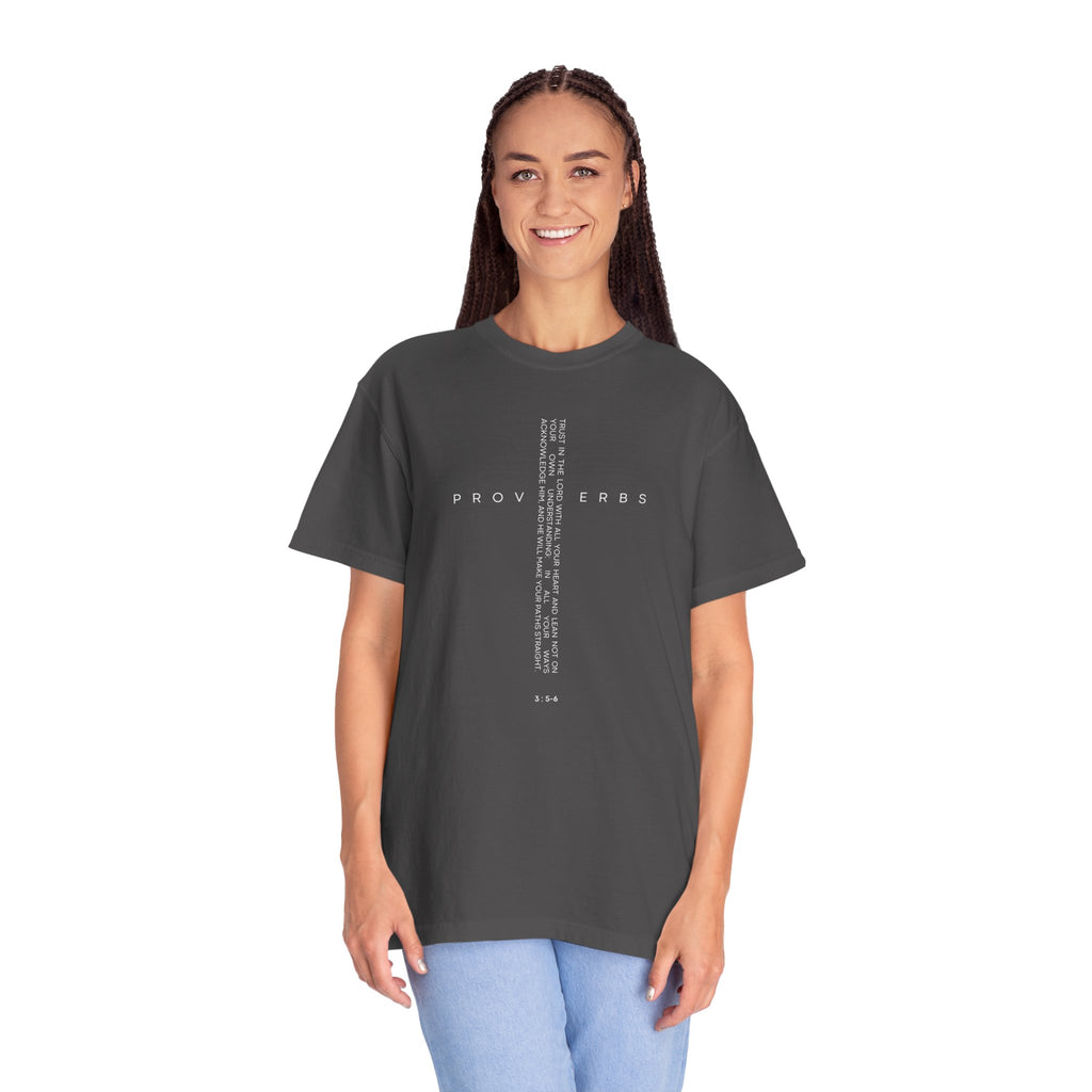 Proverbs Vertical Verse T-Shirt — Minimal Bible Scripture Tee