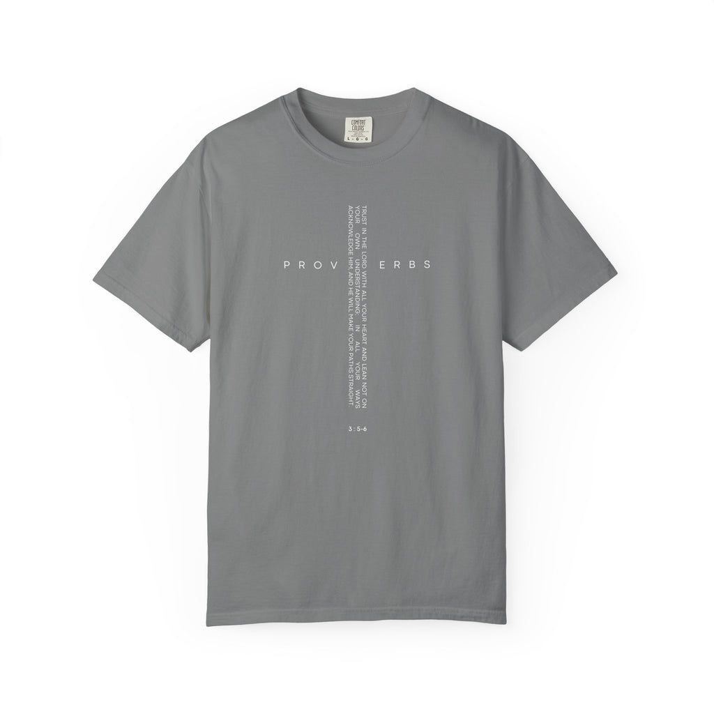 Proverbs Vertical Verse T-Shirt — Minimal Bible Scripture Tee