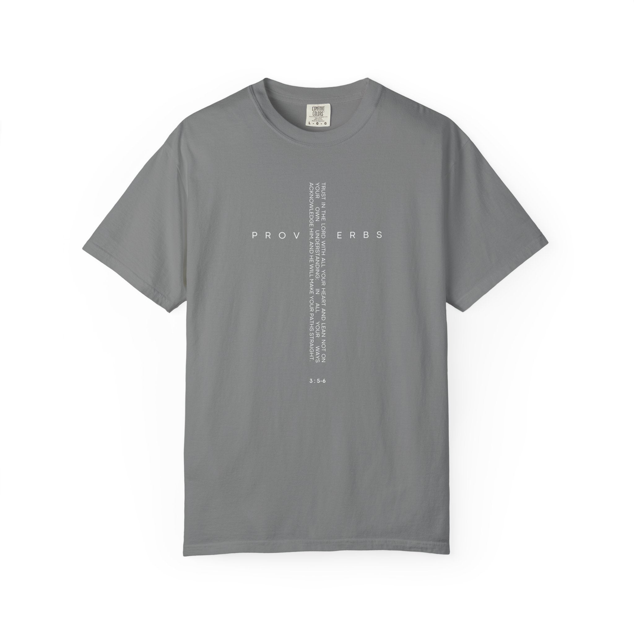 Proverbs Vertical Verse T-Shirt — Minimal Bible Scripture Tee