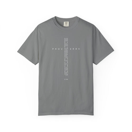 Proverbs Vertical Verse T-Shirt — Minimal Bible Scripture Tee