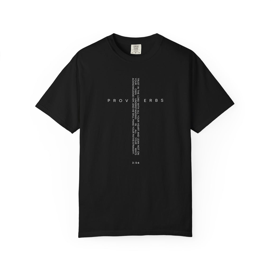 Proverbs Vertical Verse T-Shirt — Minimal Bible Scripture Tee