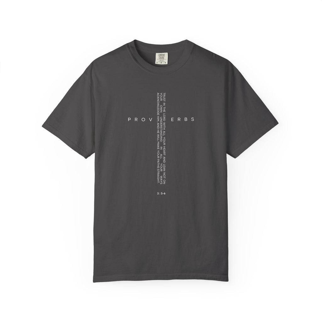 Proverbs Vertical Verse T-Shirt — Minimal Bible Scripture Tee