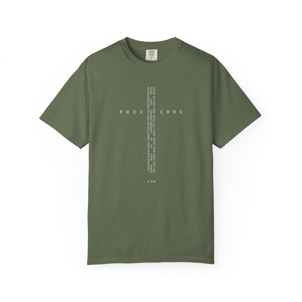 Proverbs Vertical Verse T-Shirt — Minimal Bible Scripture Tee