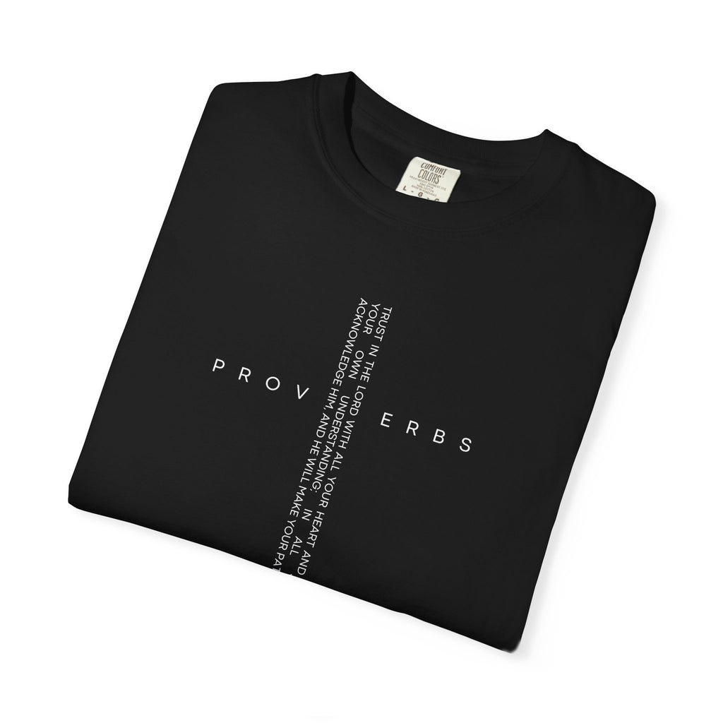 Proverbs Vertical Verse T-Shirt — Minimal Bible Scripture Tee